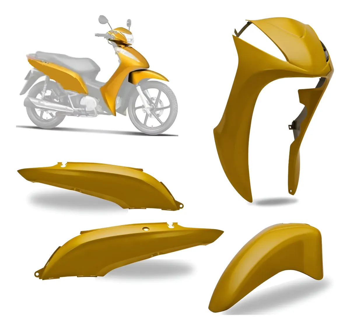 CARENAGEM CONJUNTO COMPLETO BIZ 125 + EX 11 AMARELO - SPORTIVE
