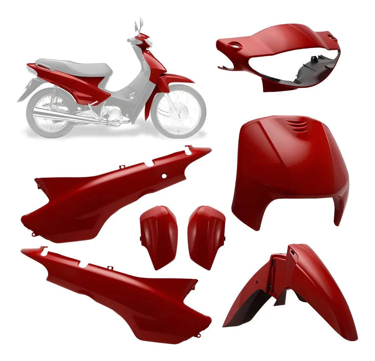 CARENAGEM CONJUNTO COMPLETO BIZ 100 02/03 VERMELHO - SPORTIVE