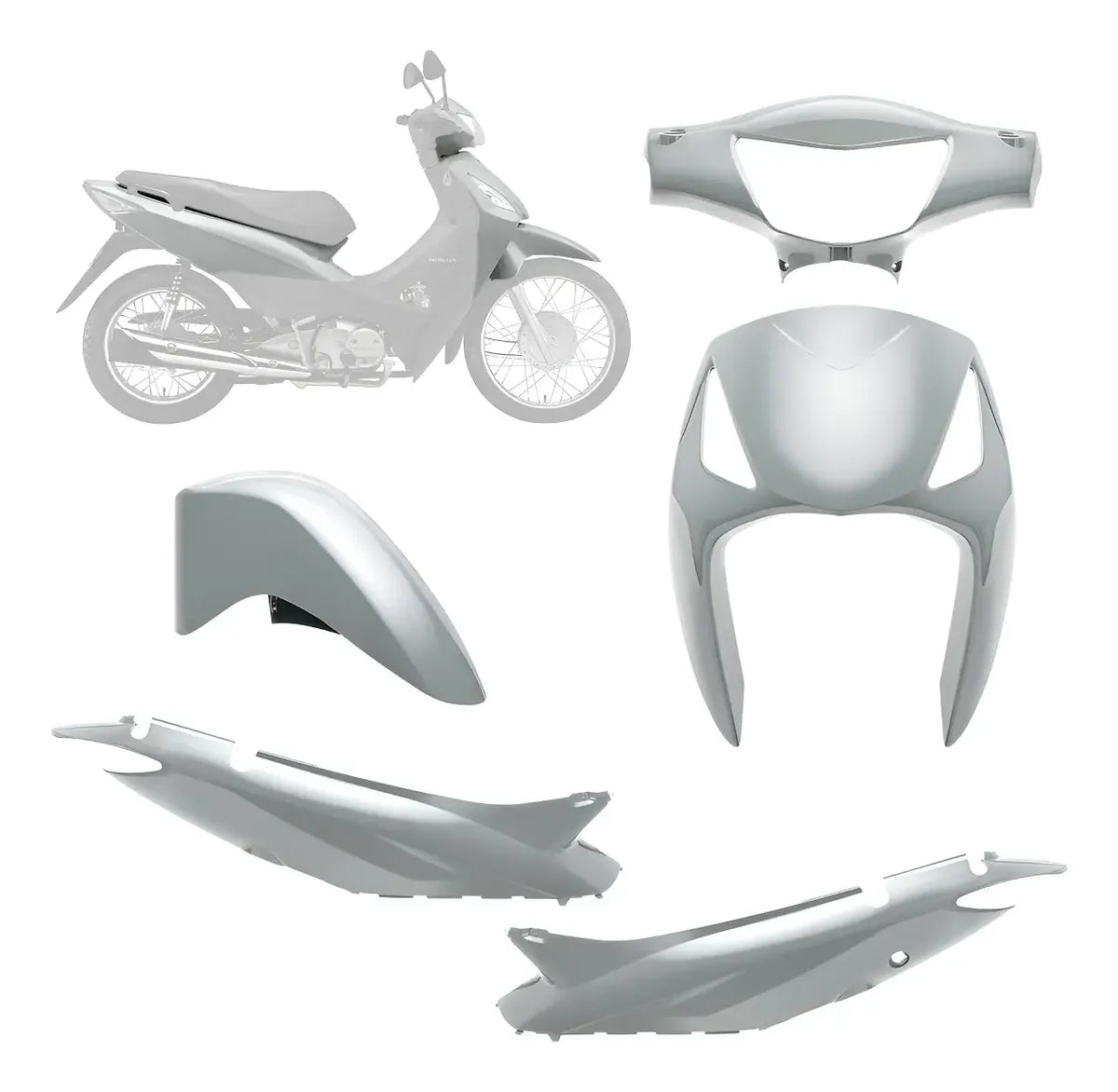 CARENAGEM CONJUNTO COMPLETO BIZ 125 06/07 PRATA - SPORTIVE