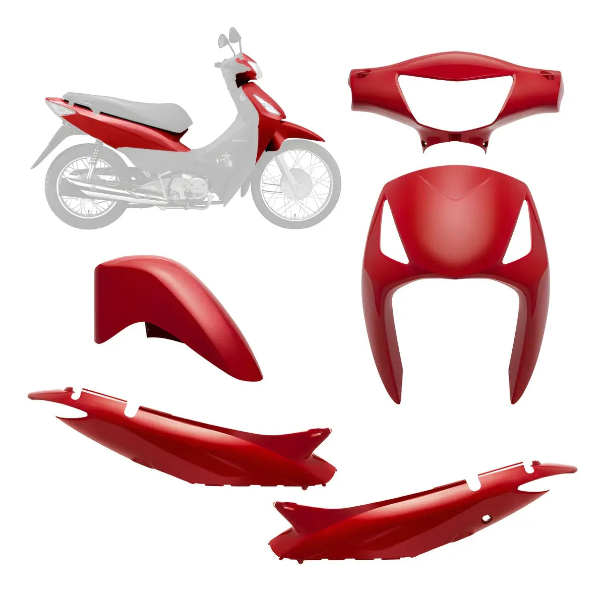CARENAGEM CONJUNTO COMPLETO BIZ 125 + 10 VERMELHO - SPORTIVE