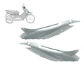 TAMPA LATERAL COMPLETA BIZ 125 08-09 KS/ES PRATA METÁLICO 7560012 SPORTIVE