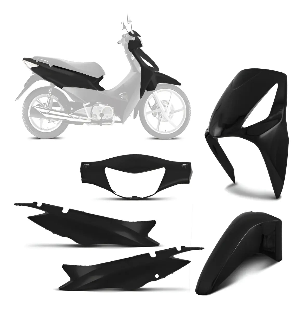 CARENAGEM CONJUNTO COMPLETO BIZ 125 06/10 PRETO - SPORTIVE
