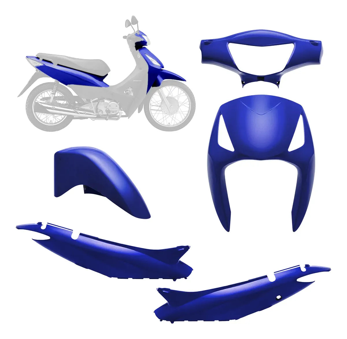 CARENAGEM CONJUNTO COMPLETO BIZ 125 10 AZUL - SPORTIVE