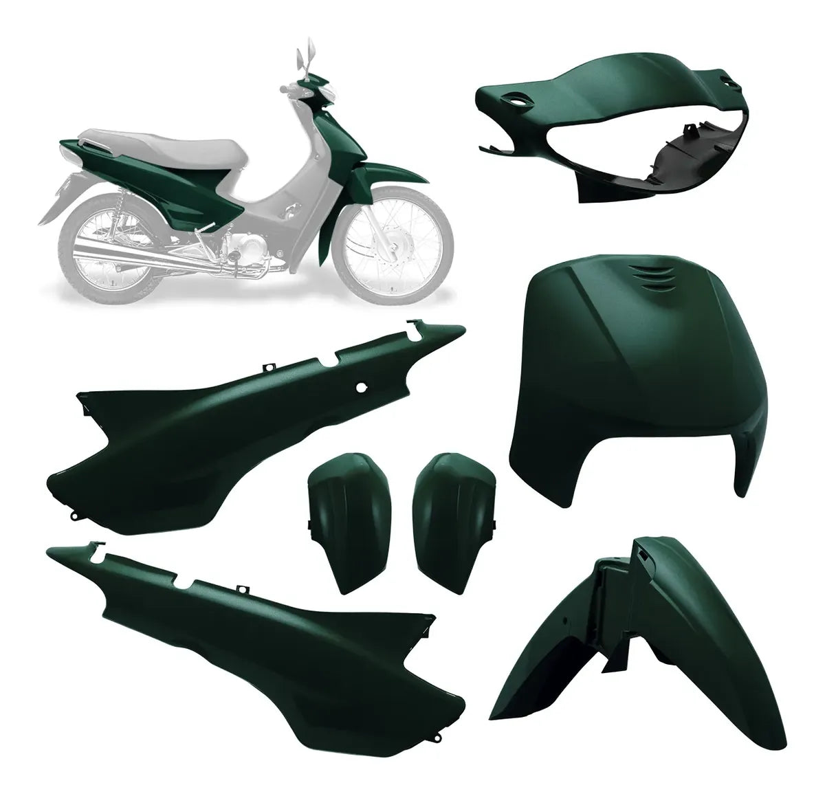 CARENAGEM CONJUNTO COMPLETO BIZ 100 03/04 VERDE - SPORTIVE