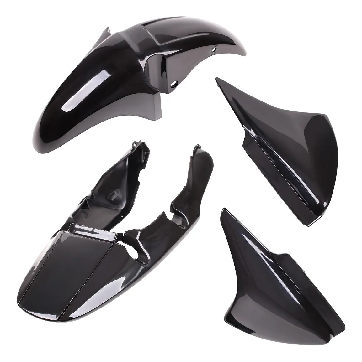 KIT CONJUNTO PLÁSTICO (RABETA/TAMPA LATERAL/PARALAMA DIANTEIRO) TITAN 150 04-08 PRETO INJETADO WESTER