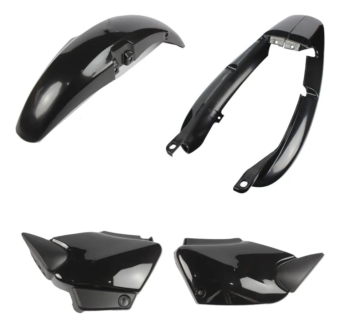 KIT CONJUNTO PLÁSTICO (RABETA/TAMPA LATERAL/PARALAMA DIANTEIRO) FAN 125 05-08 PRETO INJETADO WESTER