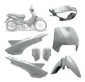 CARENAGEM CONJUNTO COMPLETO BIZ 100 + 05 PRATA - SPORTIVE